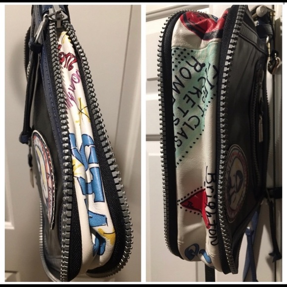 Brighton Limited Edition Patent Leather Black/Blue Bag - Picture 8 of 13